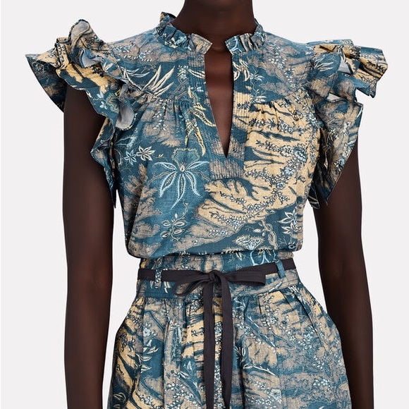 Lei Ruffled Printed Poplin Top - Picture 3 of 6